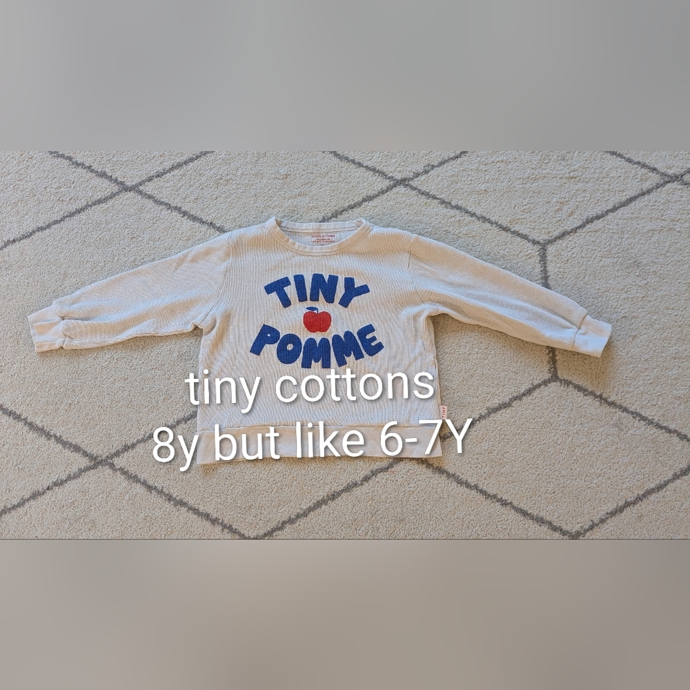 Tinycottons Apple Tiny Pomme Waffle  Sweatshirt 8y But Fits Like 6-7Y 🍎